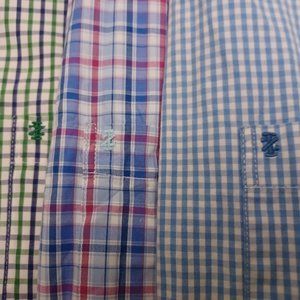 Izod Button Down Shirts Men's Large Lot of 3 Multicolor Plaid
